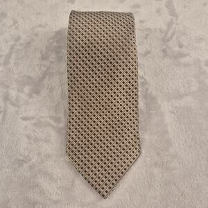 GIORGIO ARMANI Men's 100% Silk Necktie ITALY Designer Geometric Brown